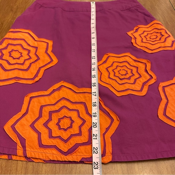 Boden Skirt Size 10 A-Line Midi Artsy Appliqué Maximalist Whimsical Y2K - Picture 6 of 8